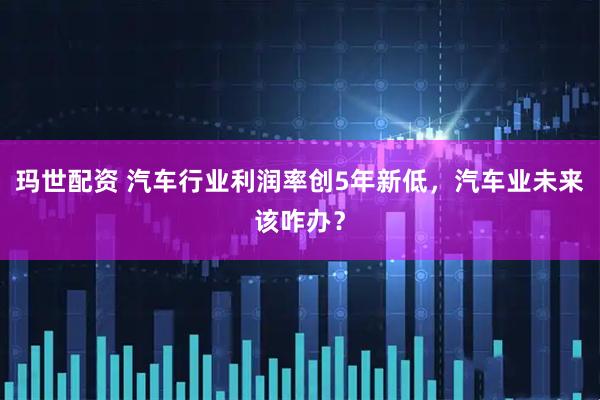 玛世配资 汽车行业利润率创5年新低，汽车业未来该咋办？